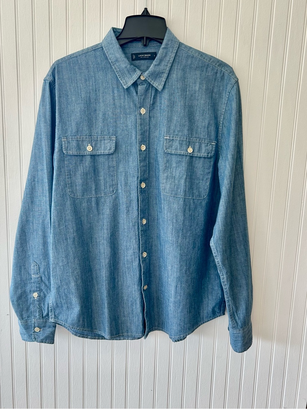 Lucky Brand Light Blue Denim Button-Up Shirt - Men’s Large